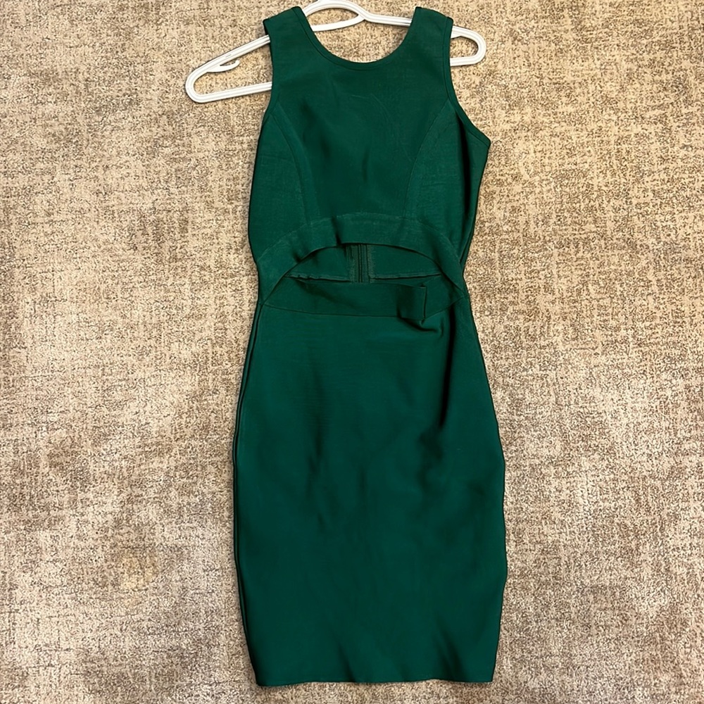 Lulus Emerald Green Bodycon Cut Out Dress. Size Small